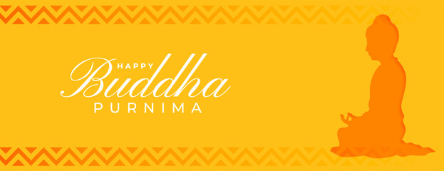 happy buddha purnima holiday yellow wallpaper in papercut style