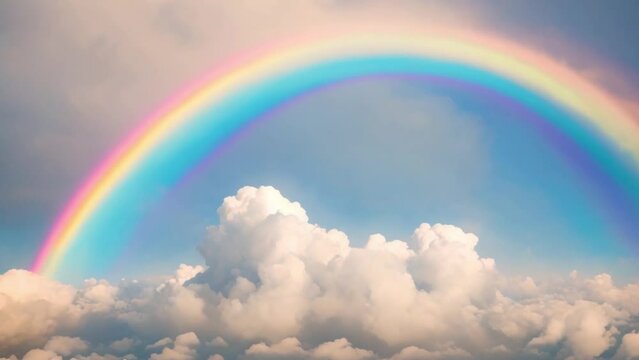 beautiful rainbow in the clouds