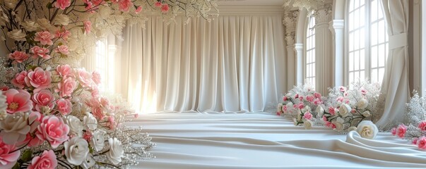 Enchanted White Wedding Background