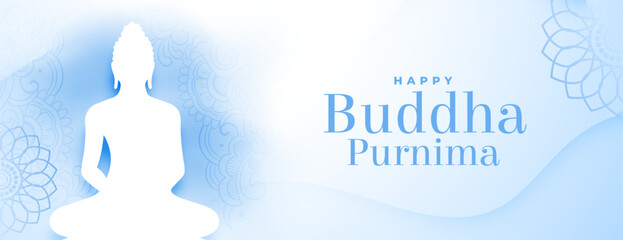 happy buddha purnima wishes banner in papercut style