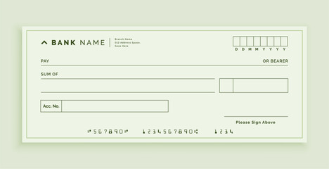 simple bank cheque voucher template design