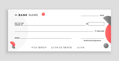modern bank check voucher template a payment document