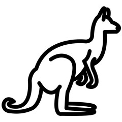 kangaroo outline vector icon