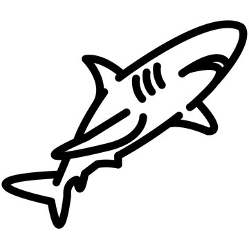 shark outline vector icon