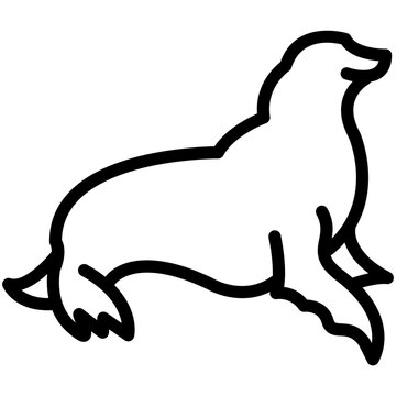 recommend clip art: seal outline vector icon