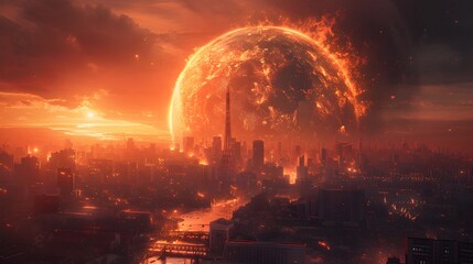 Ominous Glow of Earth's Speculative Vision of Climate Change and Impending Doom
