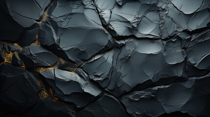 Seamless Painted Black Color With Gold Veins Rough Rock Stone Texture Background