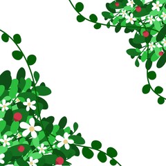 Plants and flower frame background 