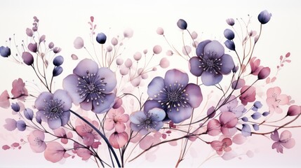 Bouquet of delicate watercolor flowers. wedding decoration arrangements, wedding invitations