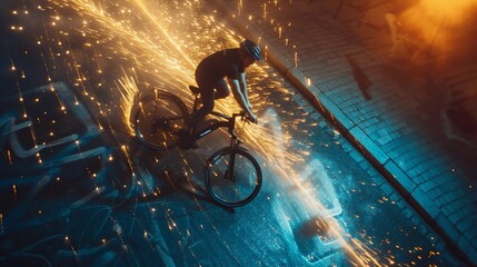 Dynamic Urban Cycling at Night. Generative ai