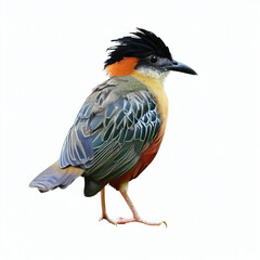 isolated colorful birds standing on a white background generated with generative AI technology 
