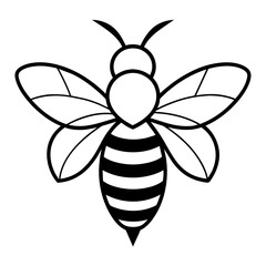 Vector bee icon illustration line art