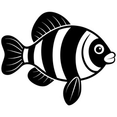 The silhouette of clownfish Vector illustration