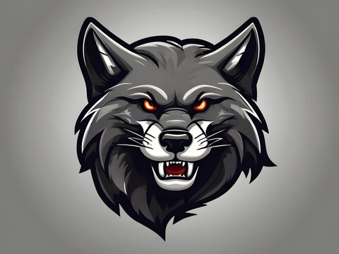 dangrous , Wolf Mascot Sporting Emblem. Vector Illustration of Wolf's Head Mascot. Tiger Head Emblem for Gaming. Sporty Character Logo on White Background."wolf head tattoo , wolf head tattoo, wolf lo