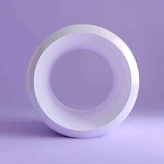 3D rendering of a torus on a purple background.