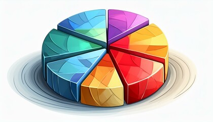 Obraz premium Colorful Business Insights: Abstract Pie Chart Representation