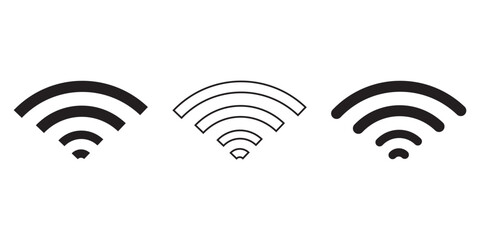 Wireless and wifi icon. Wi-fi signal symbol. Internet Connection. Remote internet access collection - stock vector.