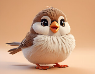 Obraz premium Cute Fluffy Sparrow