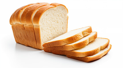 white bread with white background. generative ai