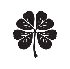 Four leaf clover icon vector illustration Black icon isolated on white background silhouette