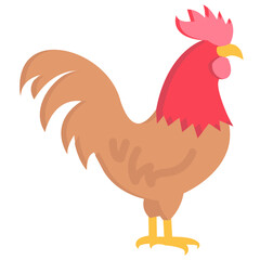 rooster flat vector icon