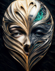 carnival mask on black background