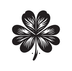 Four leaf clover icon vector illustration Black icon isolated on white background silhouette