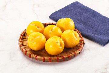 Ripe sweet and juicy Yellow Plums
