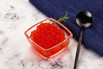 Luxury red caviar salmon fish