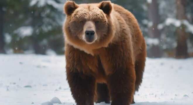 a bear in the snow area