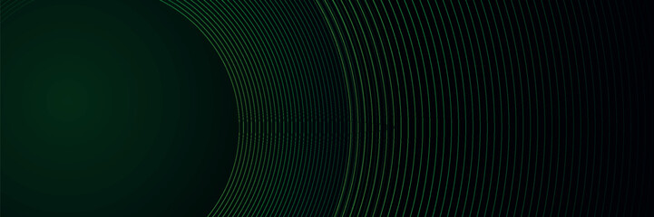 Dark abstract background with glowing green wavy lines. Modern shiny contour lines. Dynamic liquid shapes lines. Fluid form. Elegant pattern. vector ilustration