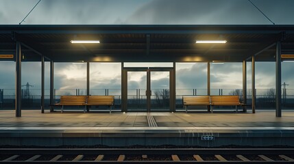 Photo of a clean empty subway without people