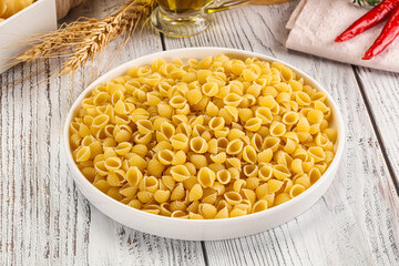 Italian cuisine - dry conchiglie pasta