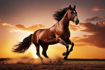 'background run horse sunset force forward equestrian gallop yellow beauty young red success summer motion nature galloping sun sunrise animal wild orange fast equine mammal freedom free farm'