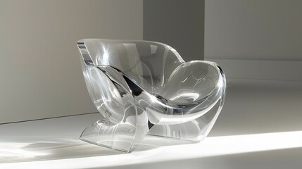Stylish modern chair crafted from acrylic, featuring a bold, futuristic silhouette