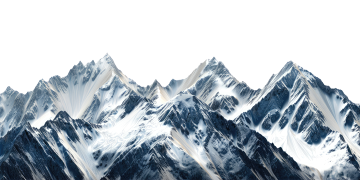 natural snowy mountain peak png on transparent background
