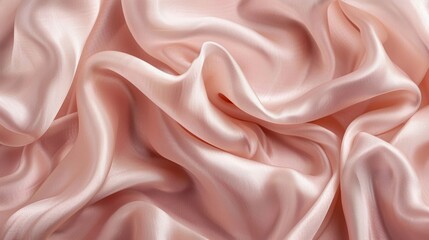 Obraz premium Detailed close-up of soft pink fabric with a blurred cream background