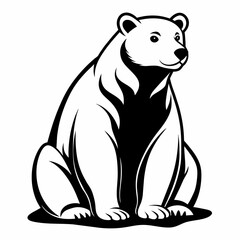 Polar bear vector art illustration black color silhouette (7)