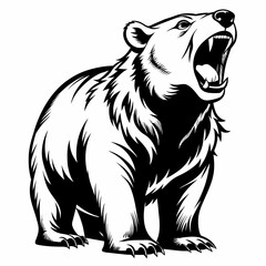 Polar bear vector art illustration black color silhouette (10)