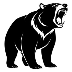 Polar bear vector art illustration black color silhouette (12)