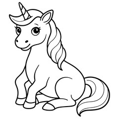 unicorn dash  coloring book page line art, outline, vector illustration, isolated white background (3)