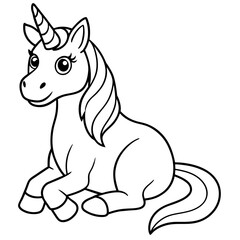 unicorn dash  coloring book page line art, outline, vector illustration, isolated white background (2)