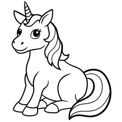 unicorn dash  coloring book page line art, outline, vector illustration, isolated white background (5)
