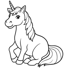 unicorn dash  coloring book page line art, outline, vector illustration, isolated white background (4)