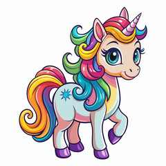unicorn dash  coloring book page line art, outline, vector illustration, isolated white background (46)