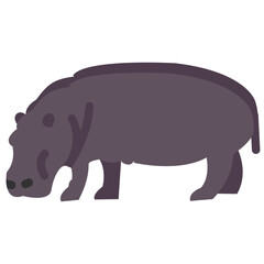 hippopotamus flat vector icon