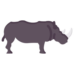 rhino flat vector icon