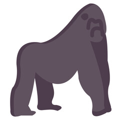 gorilla flat vector icon