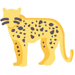 leopard flat vector icon