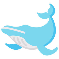 whale flat vector icon